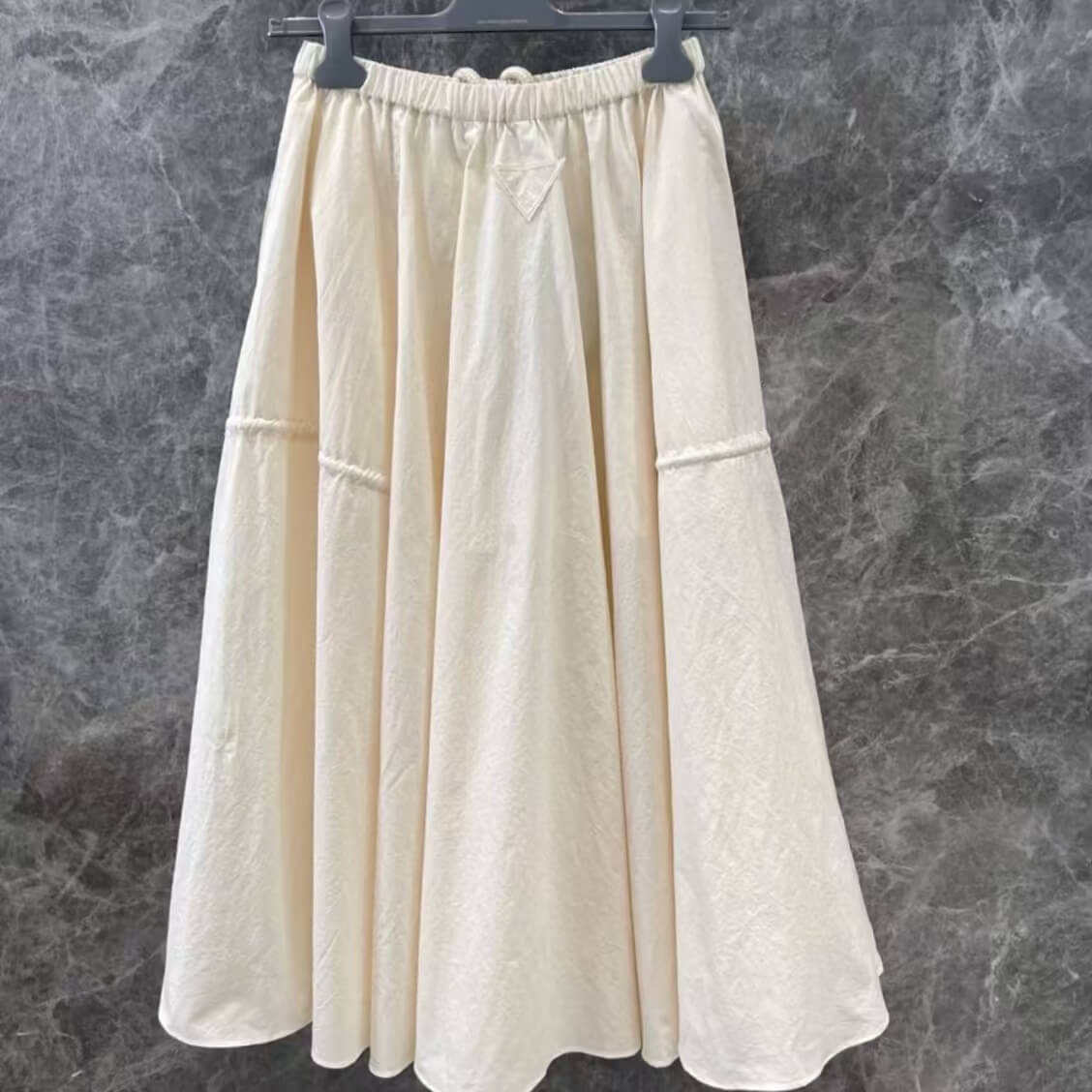 Drawstring Elastic Waist A-Line Skirt