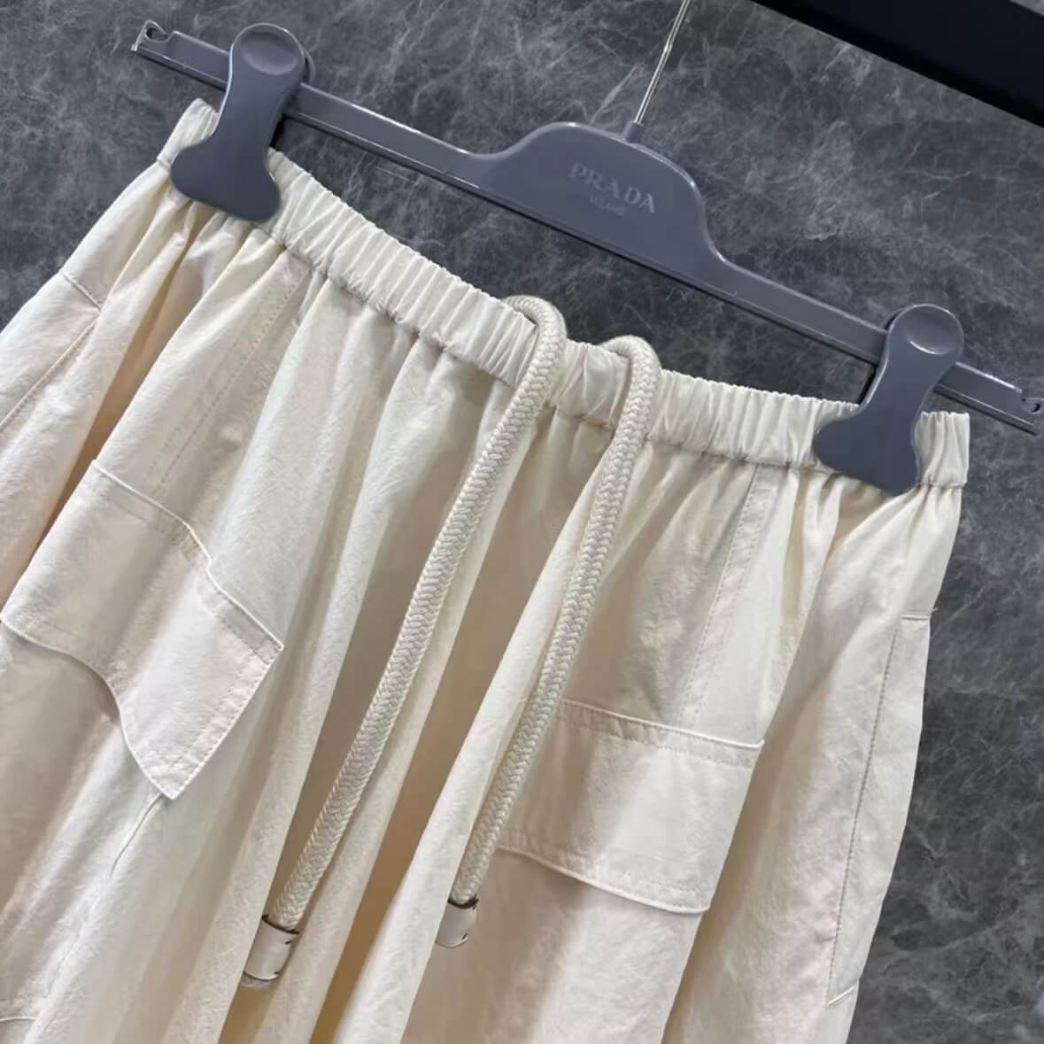 Drawstring Elastic Waist A-Line Skirt