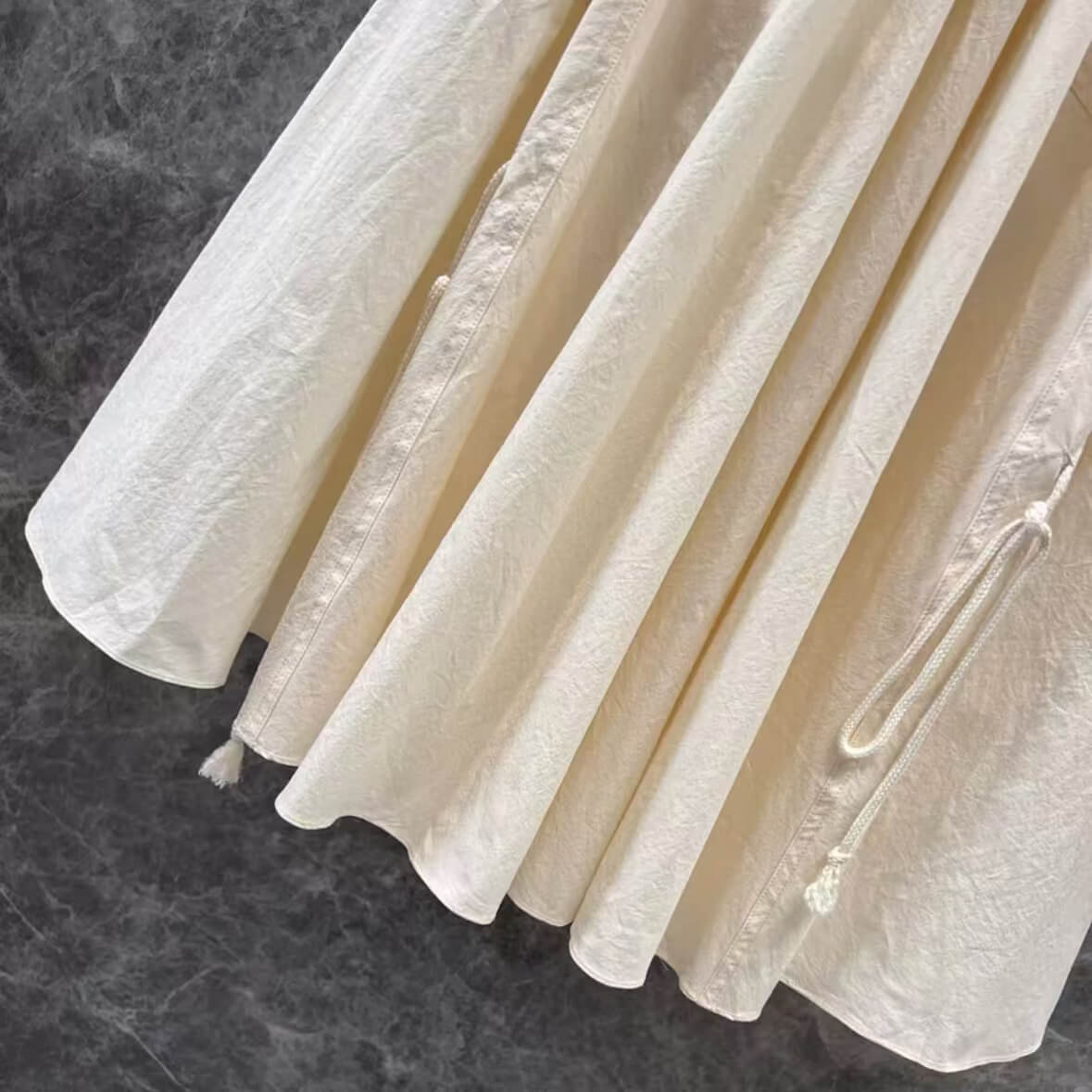 Drawstring Elastic Waist A-Line Skirt