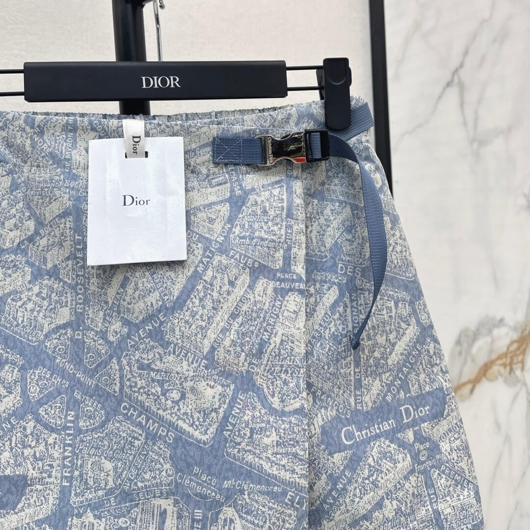 Classic Pattern Buckle Elastic Waist Culottes