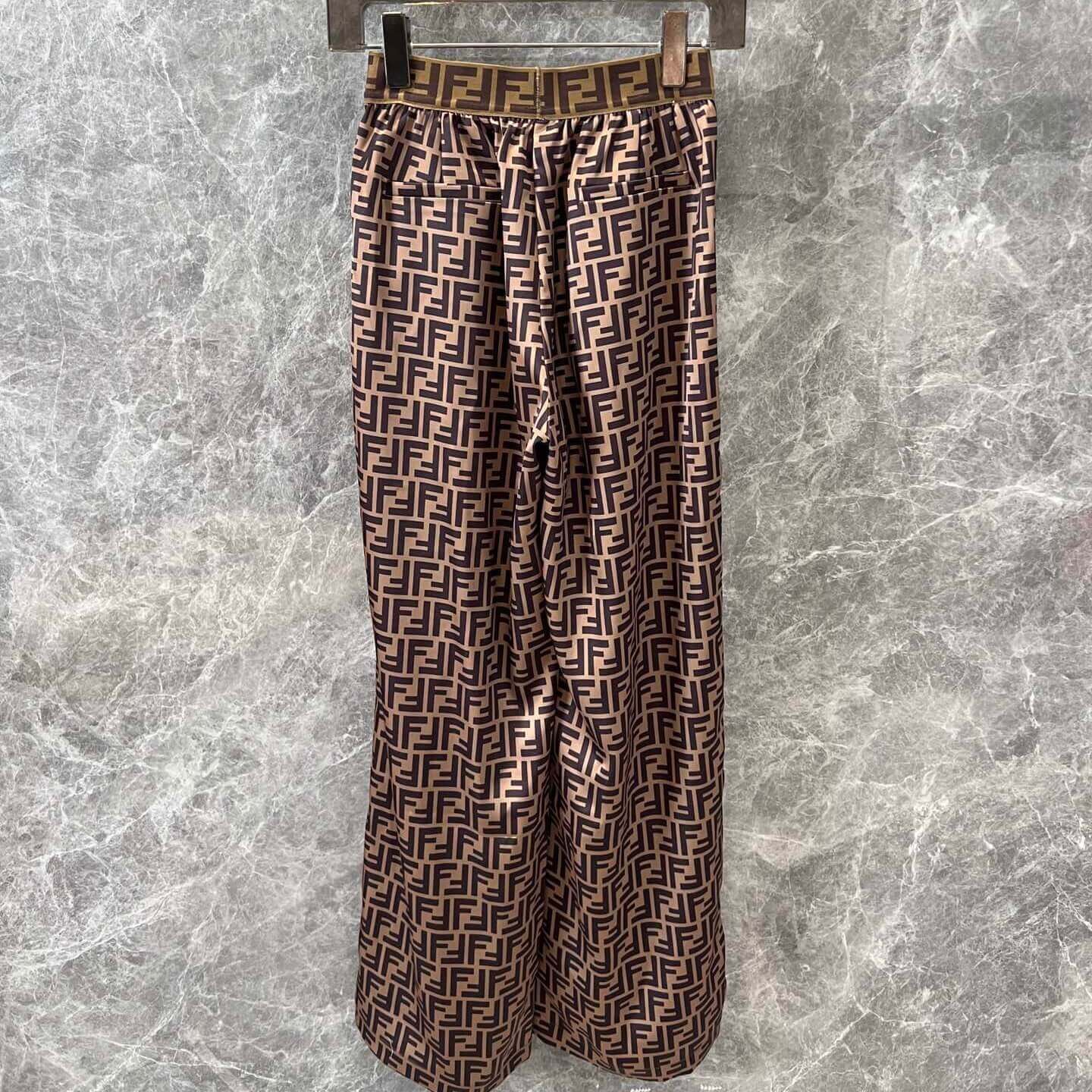 Classic All-Over Monogram Wide-Leg Pants