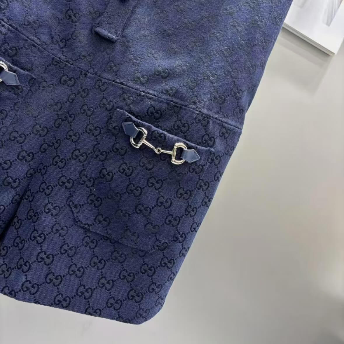 Turn-Down Collar Monogram Jacquard Jumpsuit