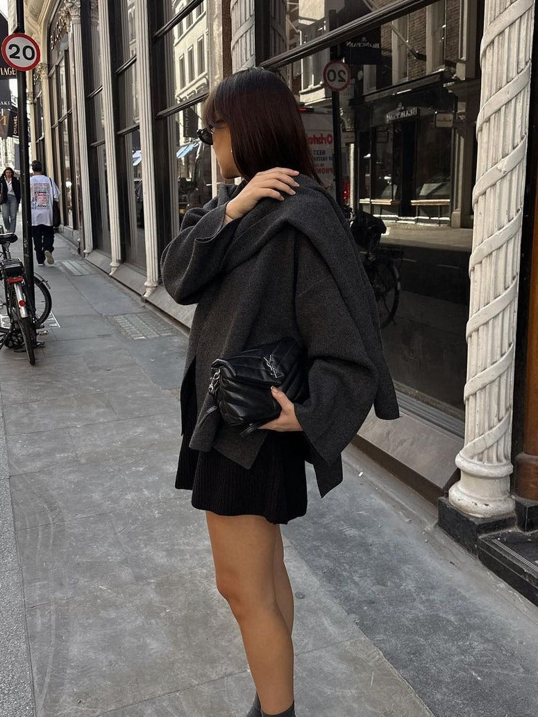 Solid Color Short Knitted Jacket