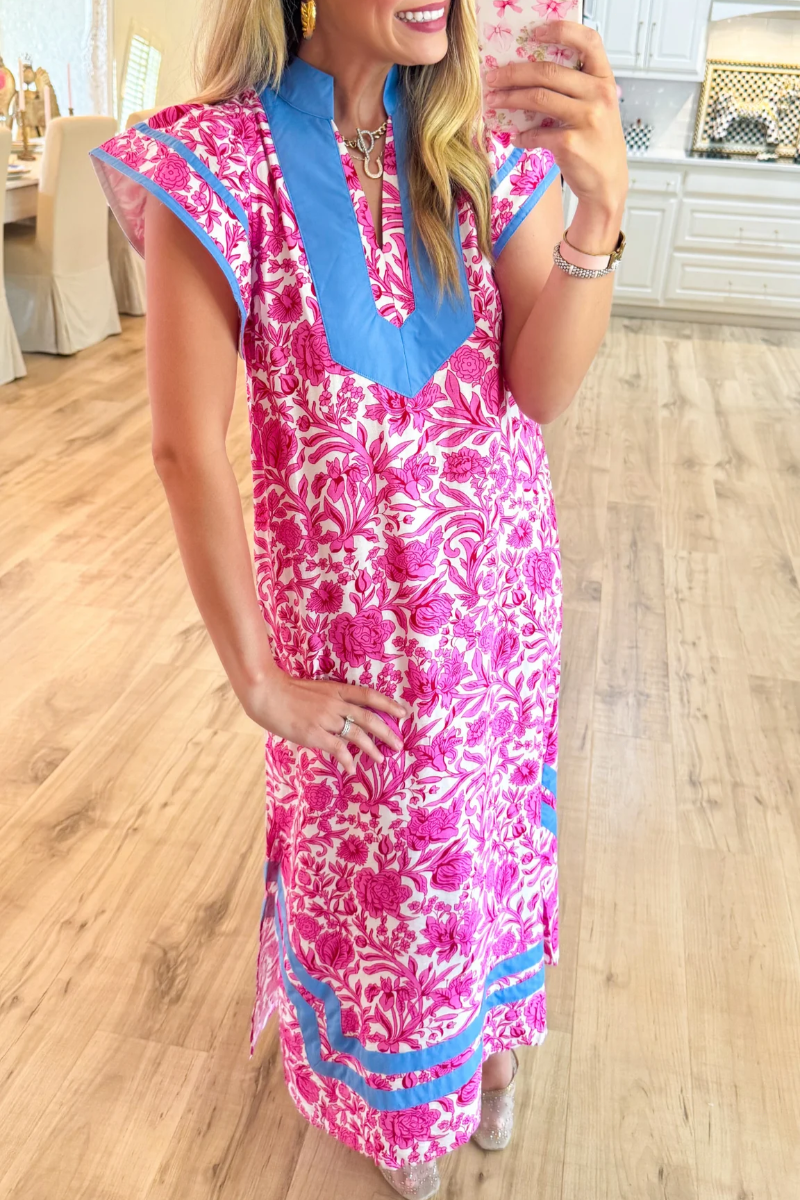 Floral Flutter Sleeve Midi Dress