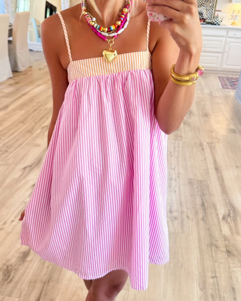 Stripe Babydoll Dress