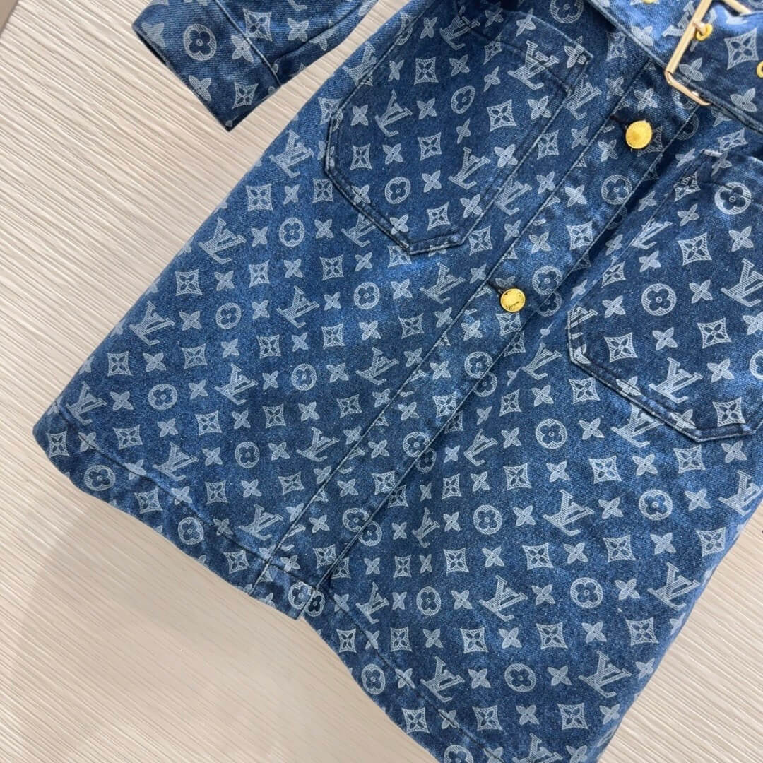 Fashionable Twill Cotton All-Over Print Dress