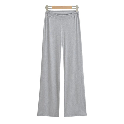 Women's Low Waist Zipper Fitness Pants Casual Draped Wide Leg Pants Home Sports Drag Pants