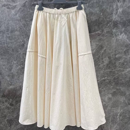 Drawstring Elastic Waist A-Line Skirt