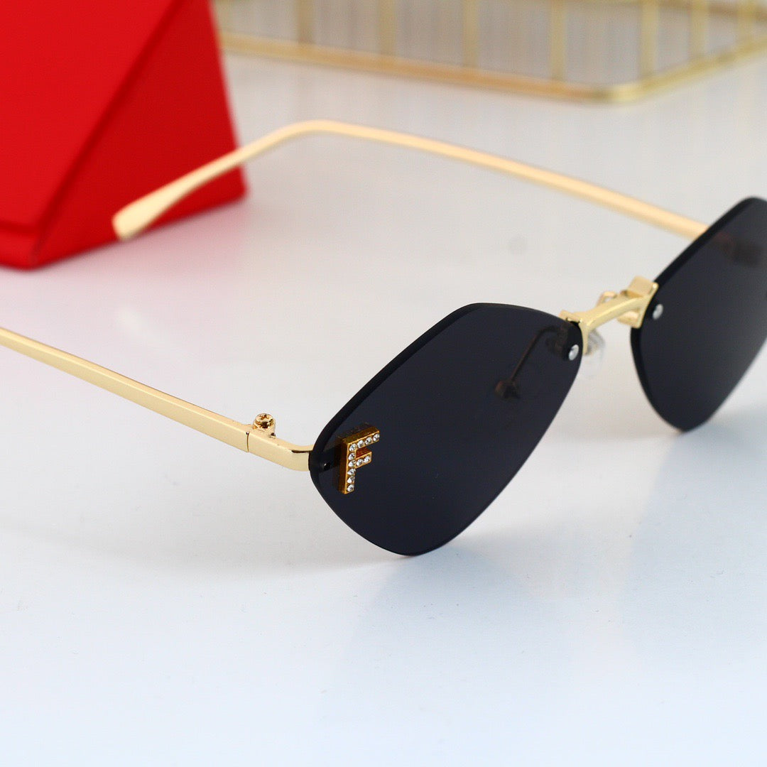 Frameless Diamond-Shaped Sunglasses