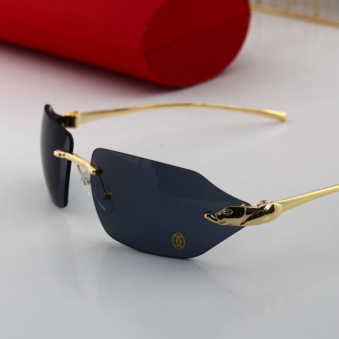 Metal Frameless Arc-Shaped Sunglasses