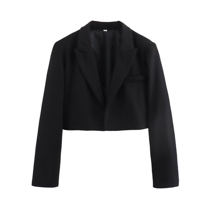 Lapel Buckle-free Short Slim Suit Jacket