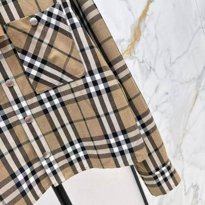 Vintage Classic Plaid Cropped Shirt