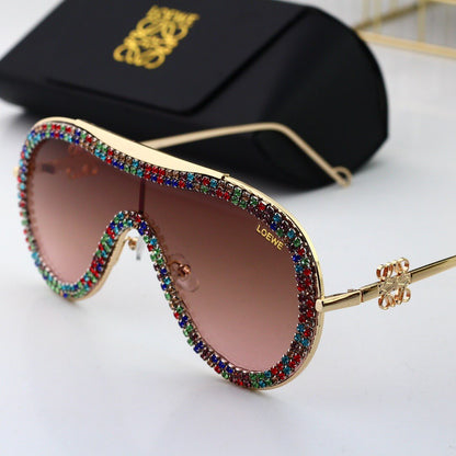 Fashionable Diamond Shield Sunglasses