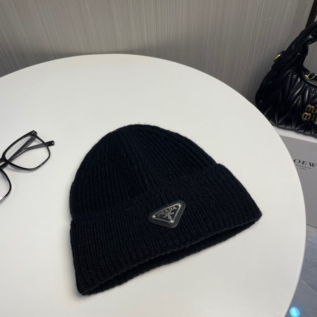 Triangle Patch Knit Hat