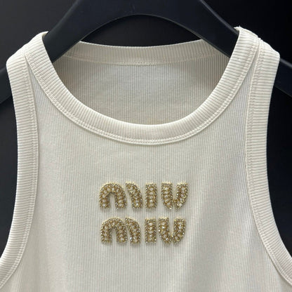 Rhinestone Beaded Lettering Vest