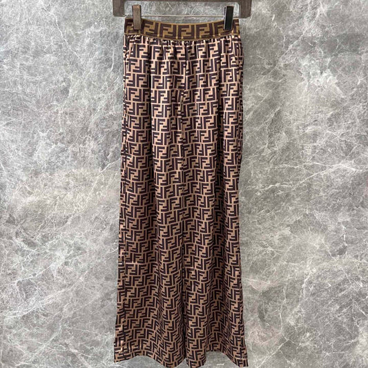 Classic All-Over Monogram Wide-Leg Pants