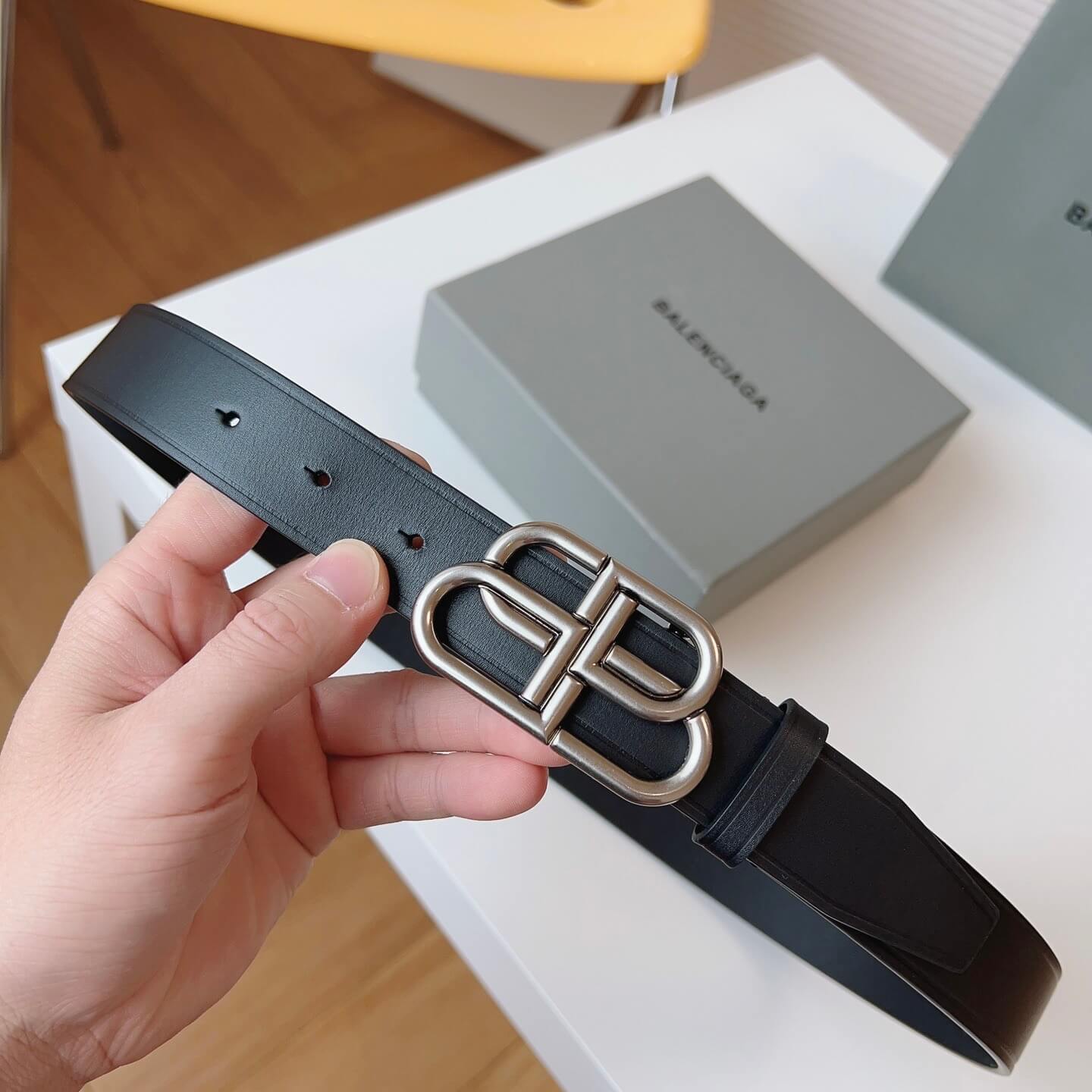 Fashionable Chic Double B Letter Buckle Belt