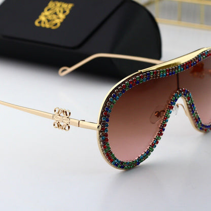 Fashionable Diamond Shield Sunglasses