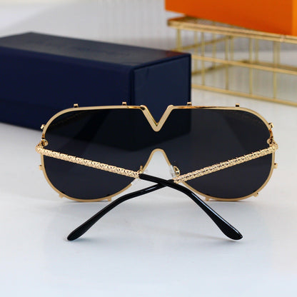 Fashionable V-Shaped Metal Frame Sunglasses