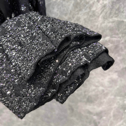 Bow-Embellished Sequin Skirt
