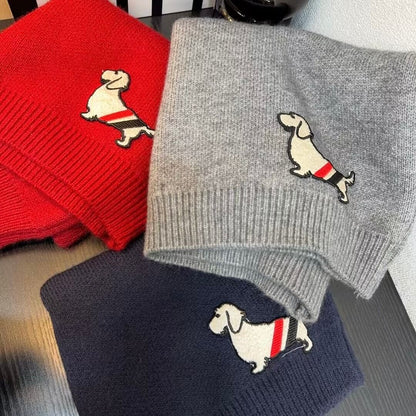 Dog Patchwork Knitted Sweater Skirt Set