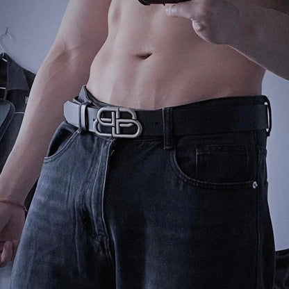 Fashionable Chic Double B Letter Buckle Belt