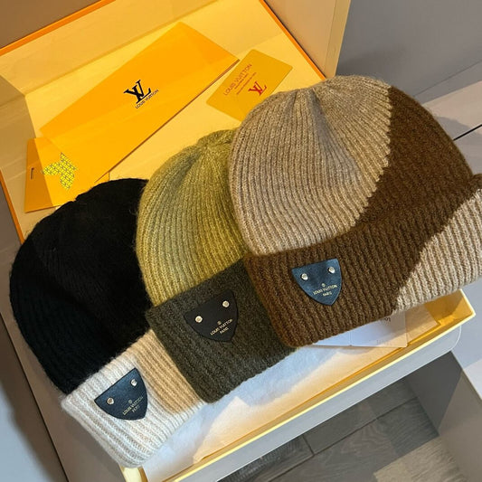 Trendy Color-Block Knit Hat