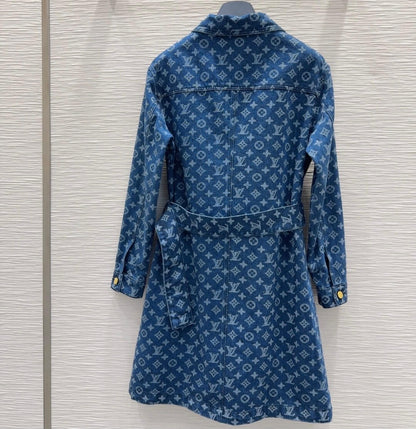 Fashionable Twill Cotton All-Over Print Dress