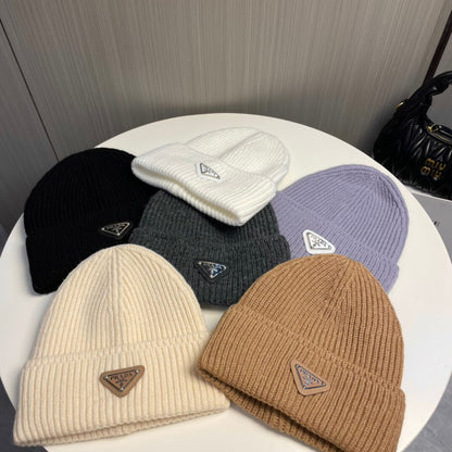 Triangle Patch Knit Hat