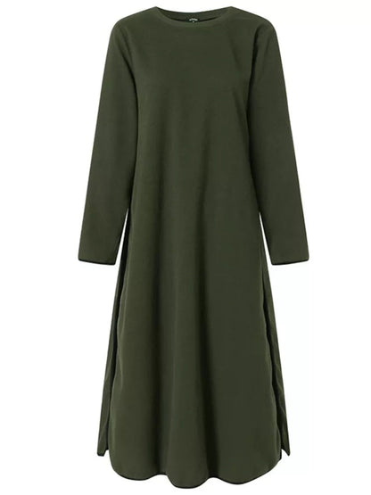 Loose knitted and velvet dress