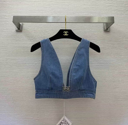 Fashionable Cool Metal Button Denim Vest