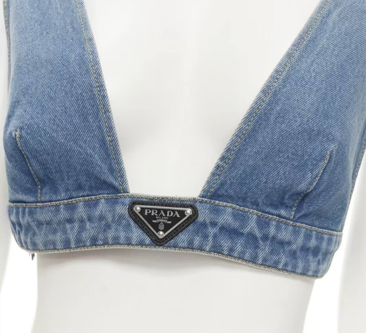 Trendy Cool Metal Triangle Denim Vest