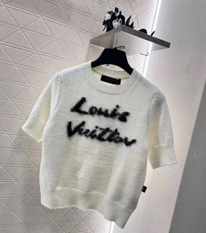 High-End Brushed Letter Knit Sweater