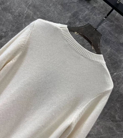 High-End Brushed Letter Knit Sweater